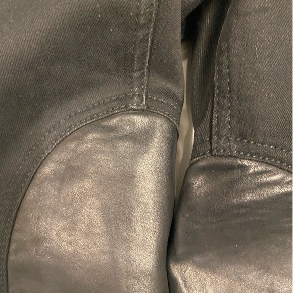 Burberry Brit Black Leather Embellished Denim Jeans - Picture 5 of 6